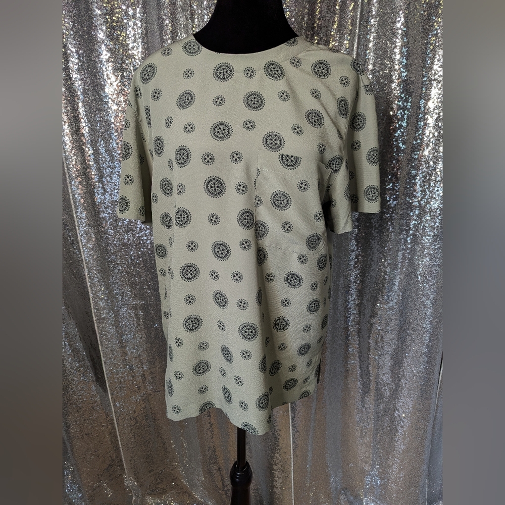 Jones New York Polyester Vintage Style Short Sleeve Blouse Women's 6